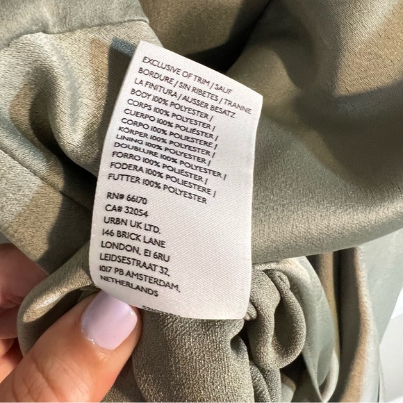 Anthropologie Bhldn Dylan One-Shoulder Satin Side-Slit Gown in Moss - Picture 10 of 10